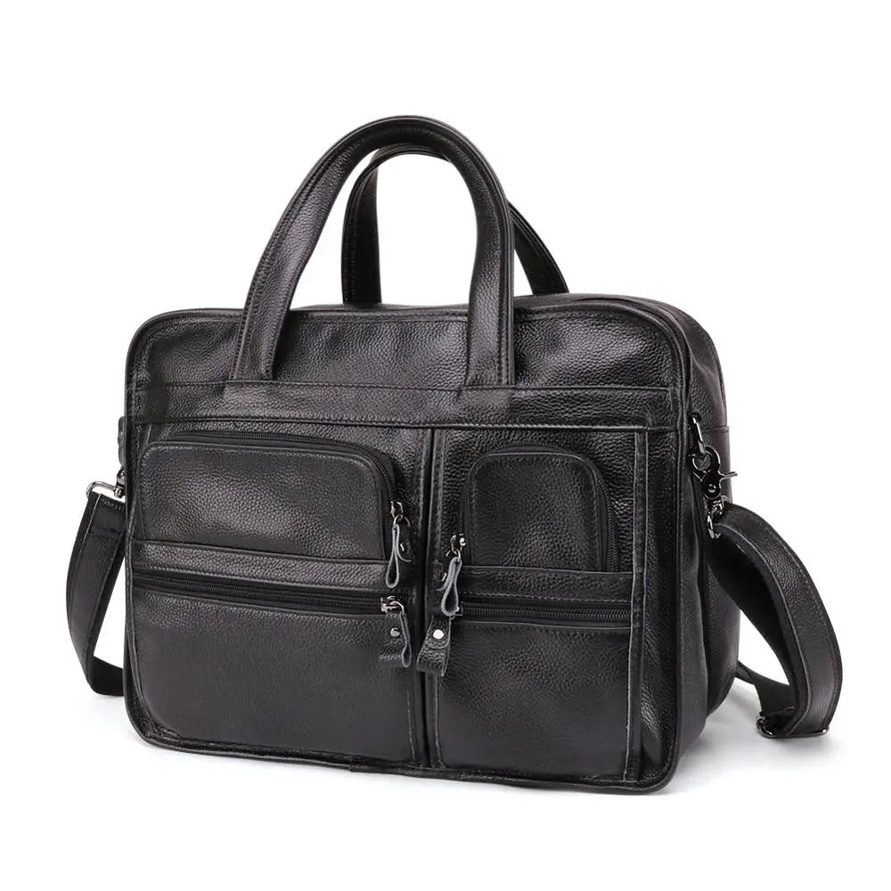 Genuine Leather Briefcase Shoulder Bag - Harren Cole