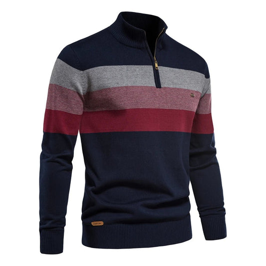 Striped Zipper Sweater for Men - Harren Cole