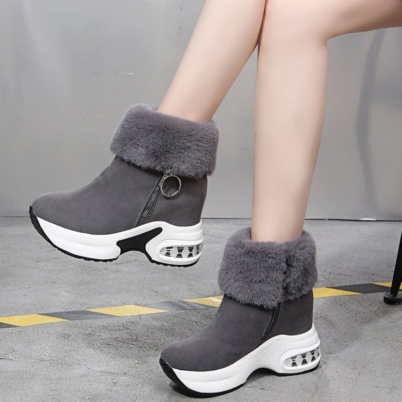 Gepolsterte Ankle Boots mit klobiger Sohle für Damen