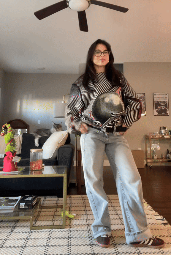 Gemütlicher grob gestrickter Pullover für den Herbst zum Lagenlook