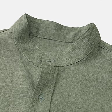 Airy Summer Shirt with Stand - up Collar for Men - Harren Cole