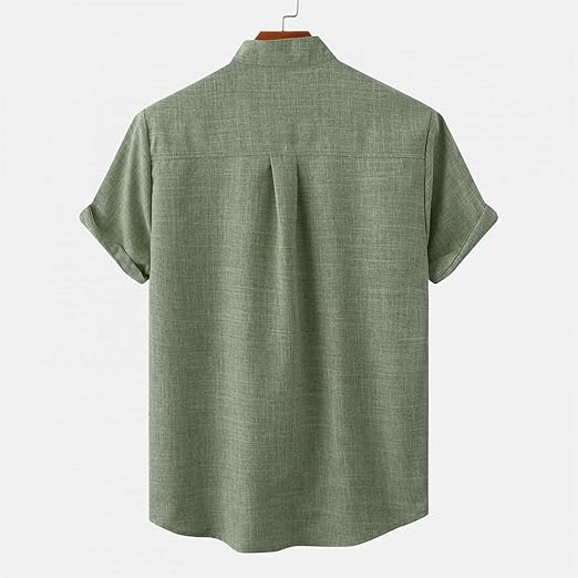 Airy Summer Shirt with Stand - up Collar for Men - Harren Cole