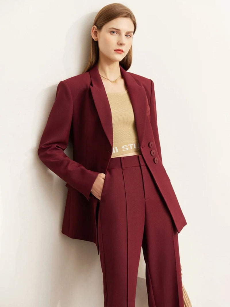 Allure | Minimalistischer Blazer und Hochgeschnittene Tapered - Hose im Set - Livezo