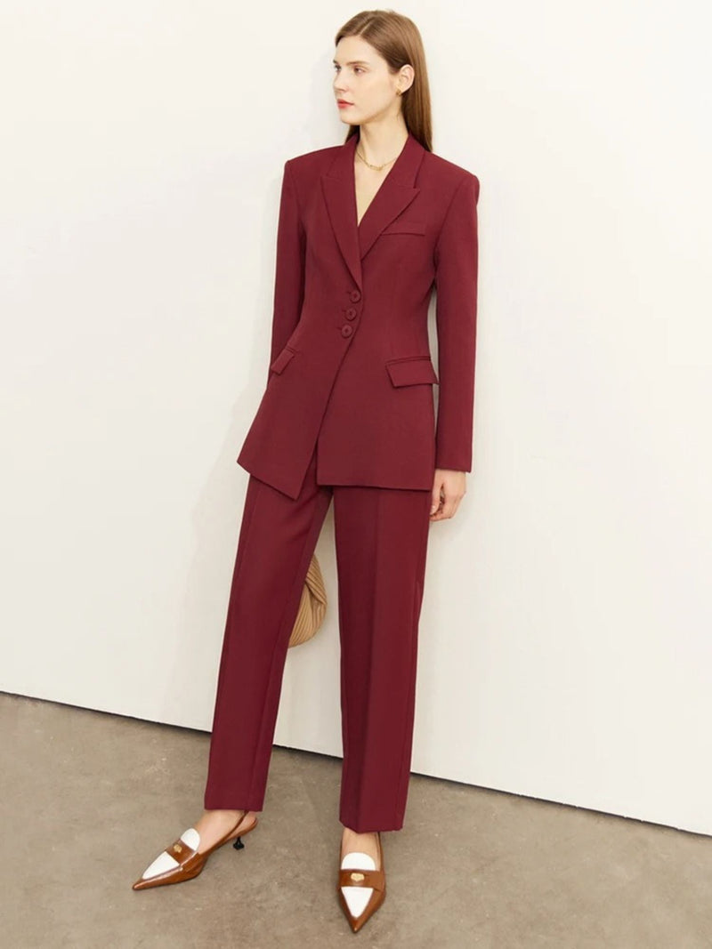 Allure | Minimalistischer Blazer und Hochgeschnittene Tapered - Hose im Set - Livezo