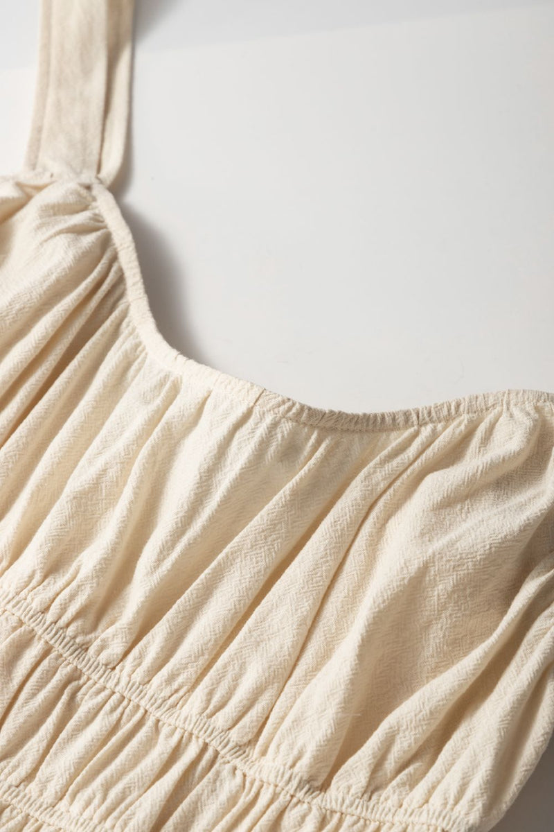 Ärmelloser Jumpsuit mit gerafftem Oberteil und weitem Bein für Damen - Livezo