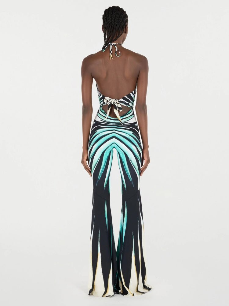 Ärmelloser Sommer - Jumpsuit mit Meeresprint - Livezo