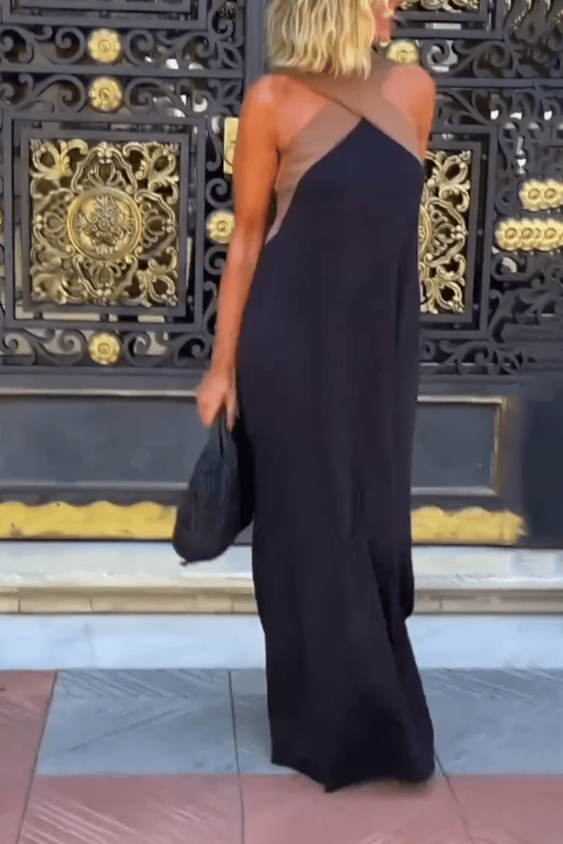 Ärmelloses Cross - Halter - Kleid mit geformter Silhouette - Livezo