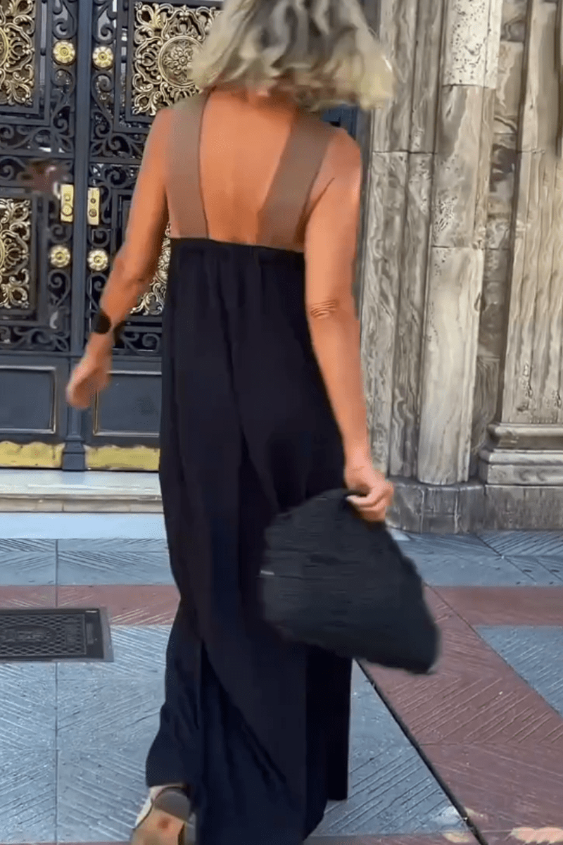 Ärmelloses Cross - Halter - Kleid mit geformter Silhouette - Livezo