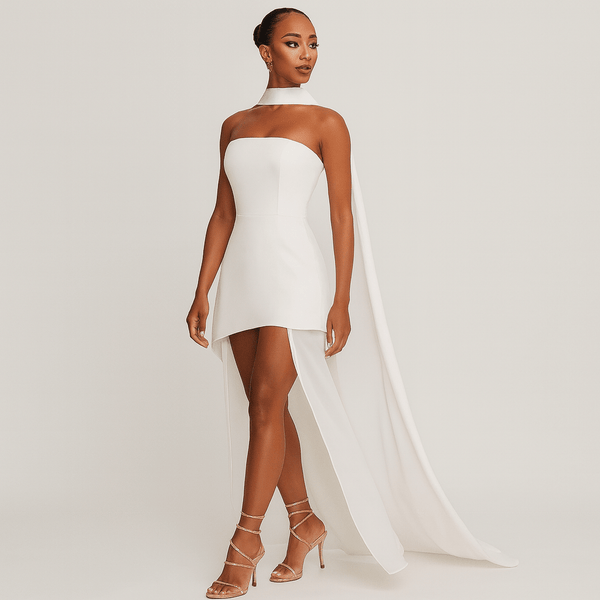 Asymmetrisches Chiffon - Maxikleid für Damen - Livezo