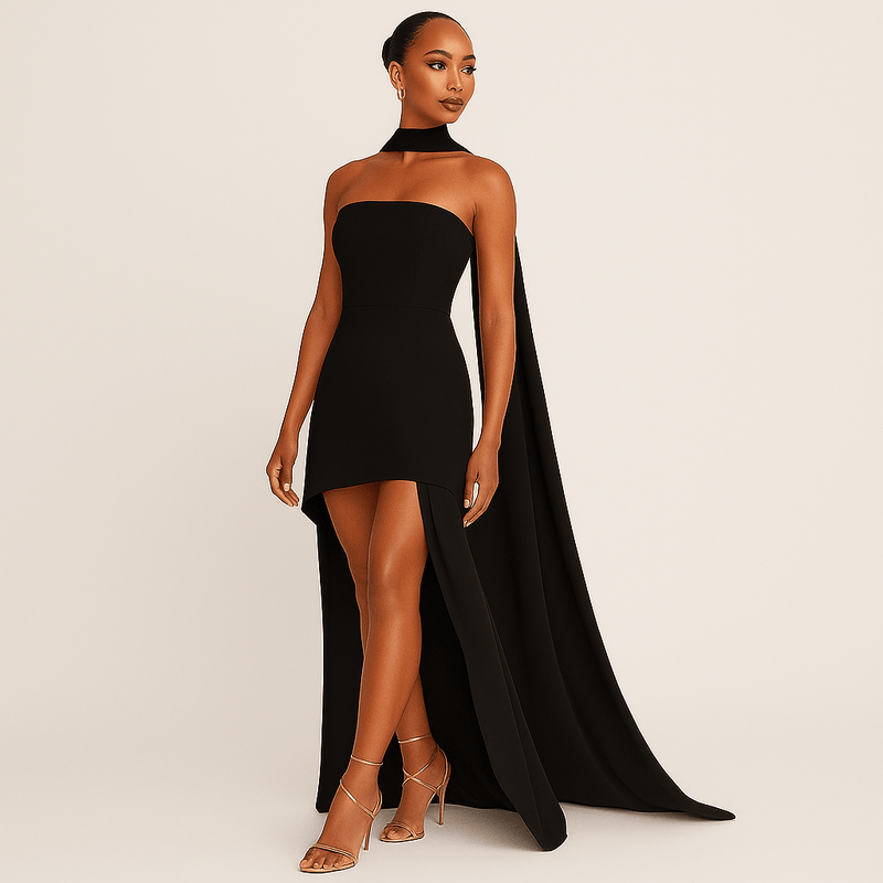 Asymmetrisches Chiffon - Maxikleid für Damen - Livezo