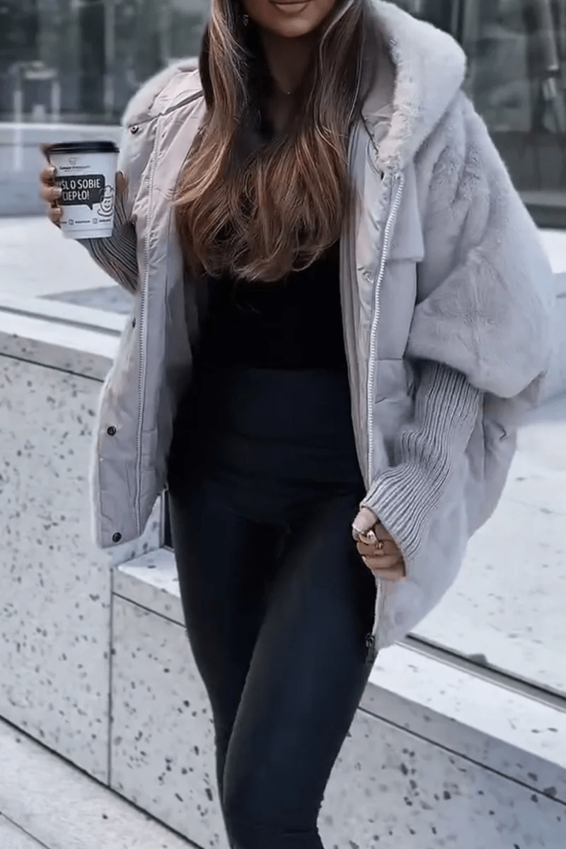 Aurora Damen Winter Mehrfarbige Kapuzen Thermojacke - Livezo