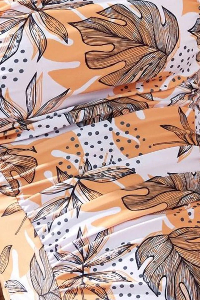 Badeanzug mit quadratischem Ausschnitt und Aufdruck mit passendem Überwurf - Set - Livezo