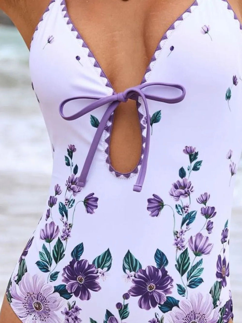 Bedruckter Badeanzug mit Spaghettiträgern und Überwurf - Set - Livezo