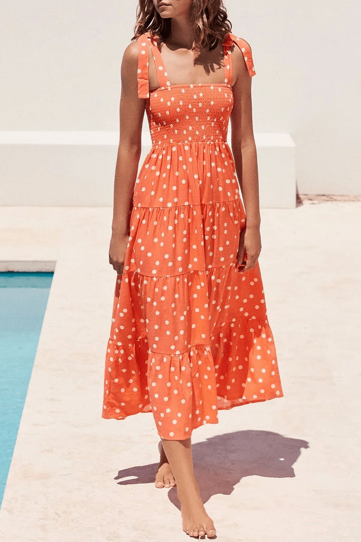 Bedrucktes Trägerkleid mit Patchwork im urbanen Stil - Livezo