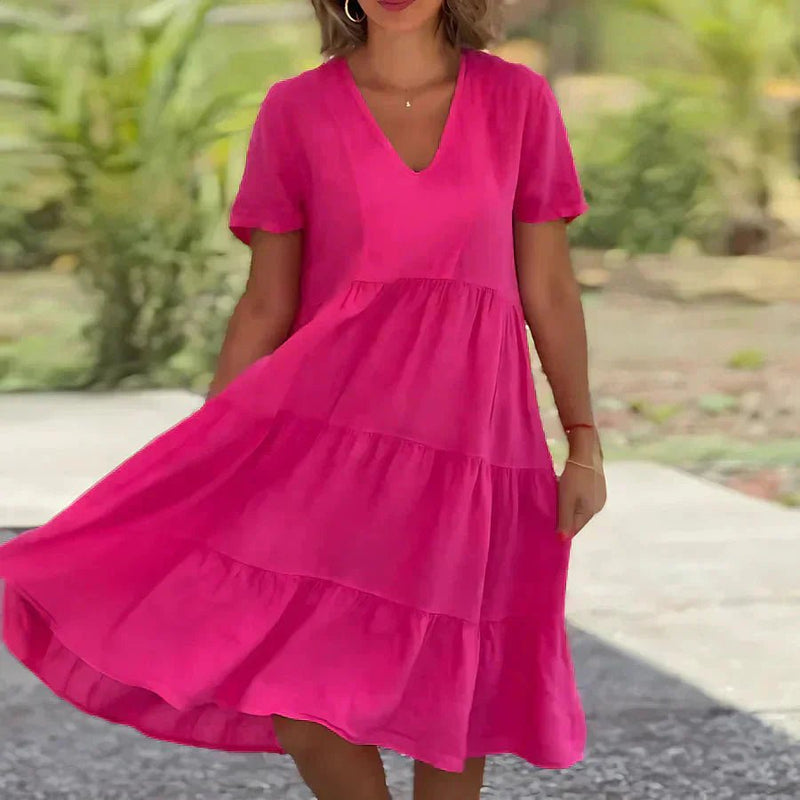 Bequemes, locker geschnittenes Trapezkleid für Damen - Livezo