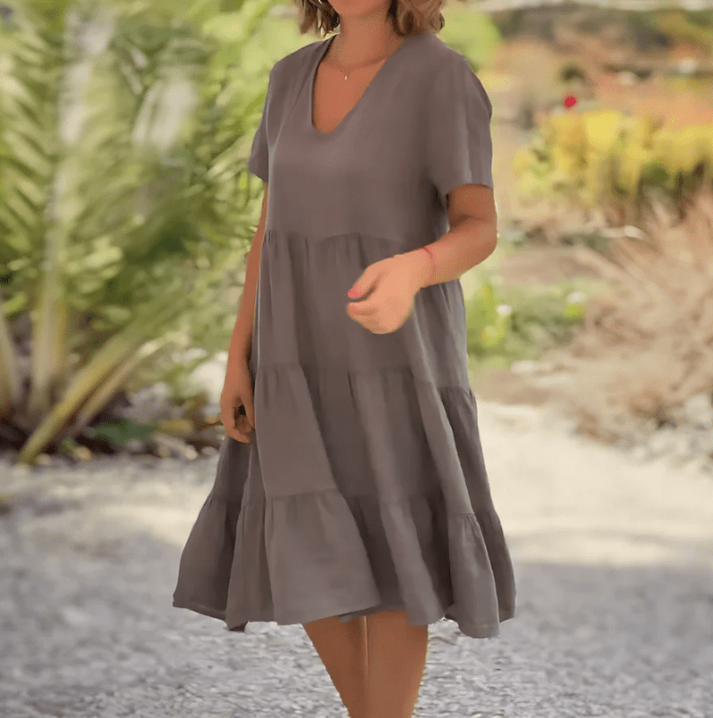 Bequemes, locker geschnittenes Trapezkleid für Damen - Livezo