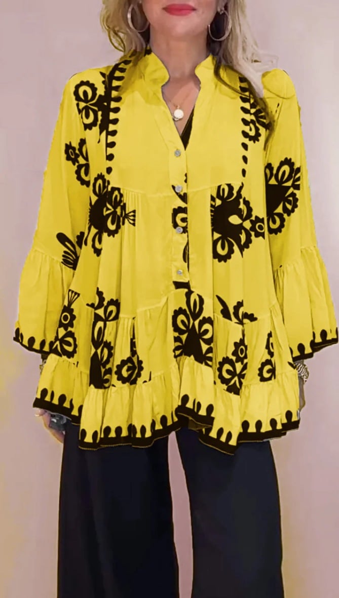 Boho Ruffle Top - Mühelose Boho - Vibes mit unserem schicken Rüschen - Top! ✨🌿 - Livezo