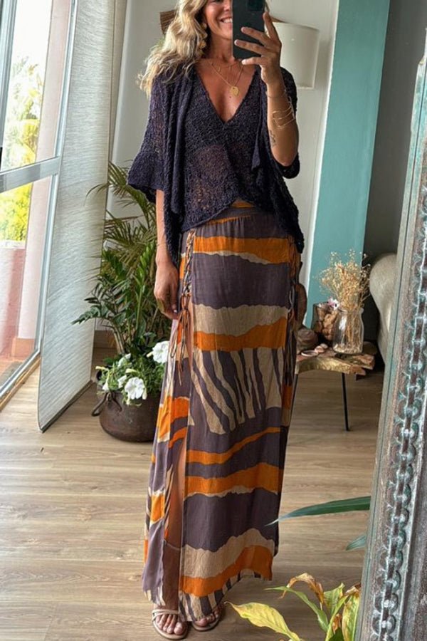 Boho Strick V - Ausschnitt Verdrehter Hohl Ausschnitt Lockeres Tanktop - Livezo