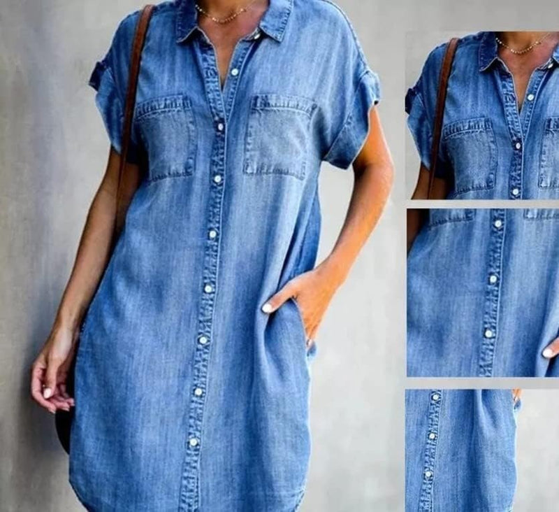 Clara – Leichtes Button - Up Hemdblusenkleid - Livezo