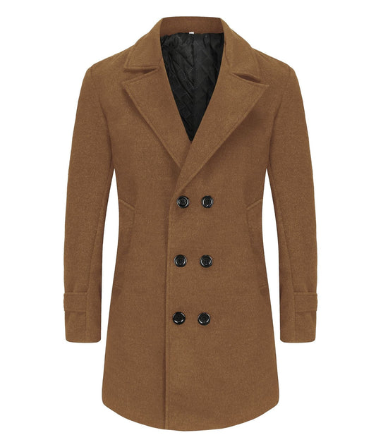 Classic Double - Breasted Wool Coat for Men - Harren Cole