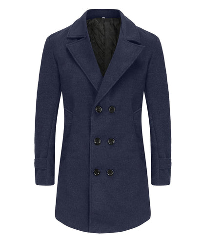 Classic Double - Breasted Wool Coat for Men - Harren Cole