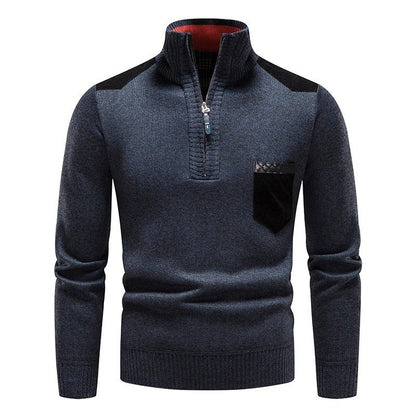 Classic Knitted Sweater with Front Zipper - Harren Cole