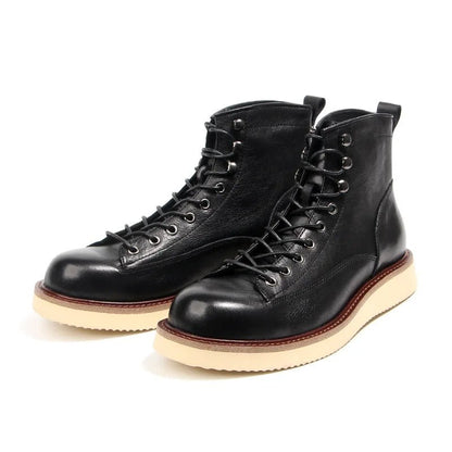 Classic Lace - Up Boots with Contrast Sole - Harren Cole