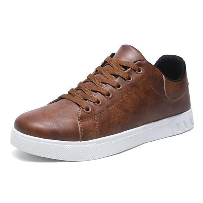 Classic Leather Look Sneakers - Harren Cole