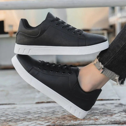 Classic Leather Look Sneakers - Harren Cole