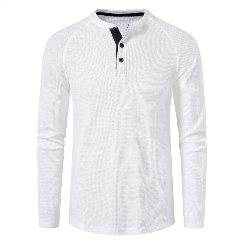 Classic Men's Henley Shirt Slim Fit Casual Top - Harren Cole