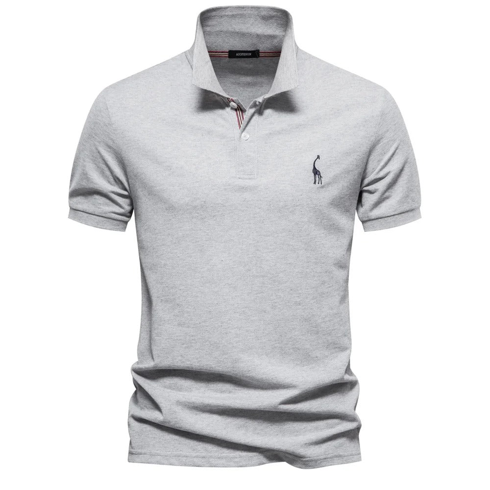 Classic Polo Shirt with Giraffe Embroidery for Men - Harren Cole