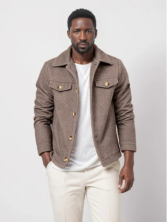 Classic Wool Jacket with Chest Pockets for Men - Harren Cole
