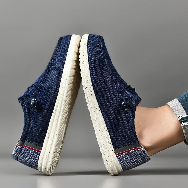 Comfortable Denim Slip - On Sneakers with Contrast Details - Harren Cole