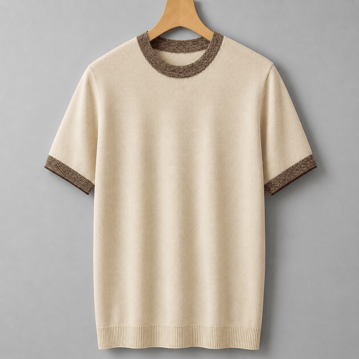 Cotton Knit Tailored Fit Ribbed T-Shirt - Harren Cole