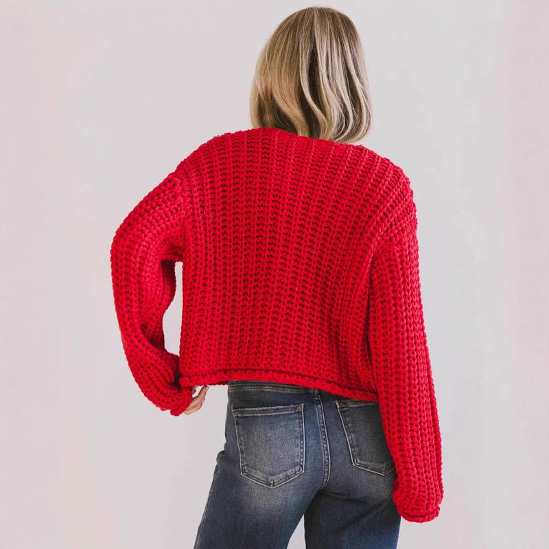 Cozy Chic Damen Strickjacke mit Knöpfen und Taschen - Livezo