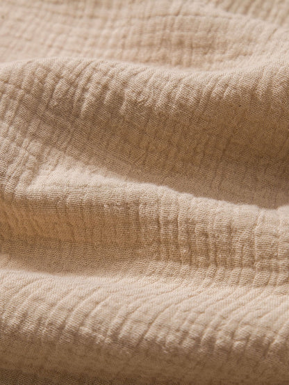 Crumpled Cotton Henley Shirt for Men - Harren Cole