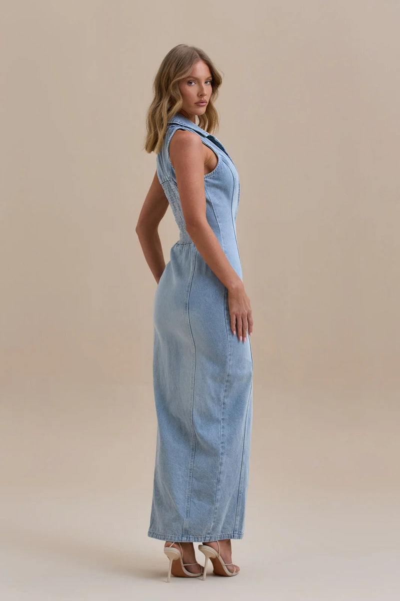 Damen Maxi Jeanskleid - Livezo