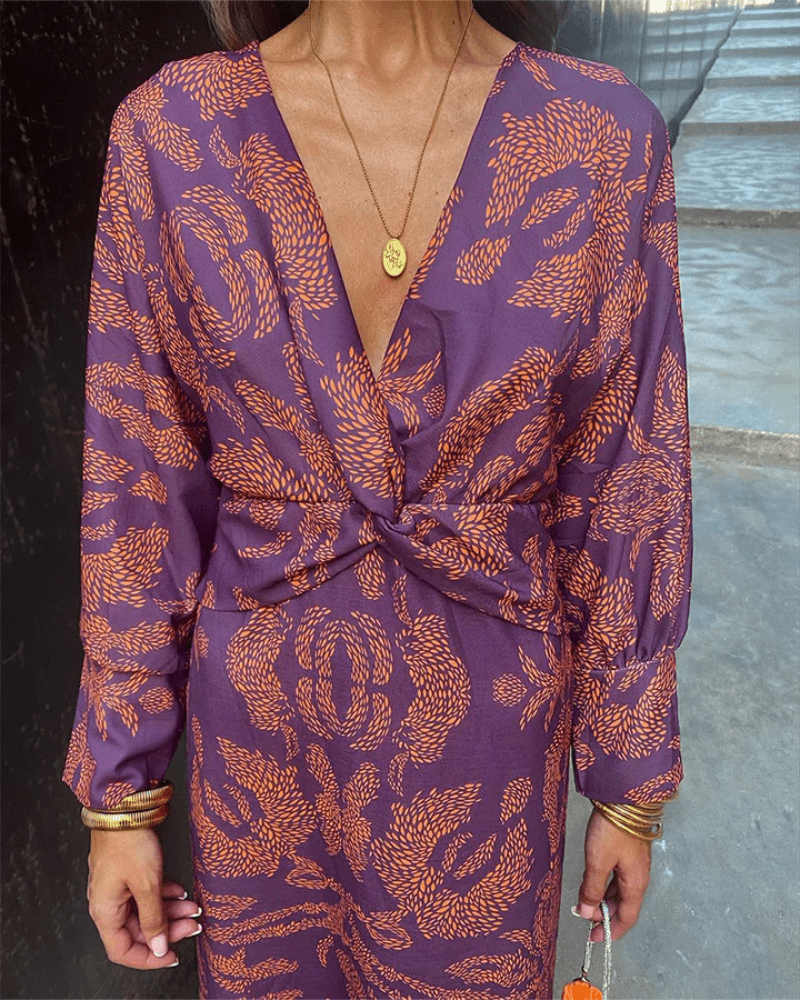 Damen Maxikleid mit langen Ärmeln - Livezo