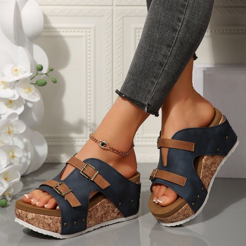 Damen Plateau Keilabsatz Modische Sandalen - Livezo