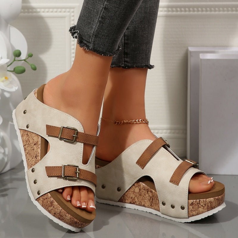 Damen Plateau Keilabsatz Modische Sandalen - Livezo