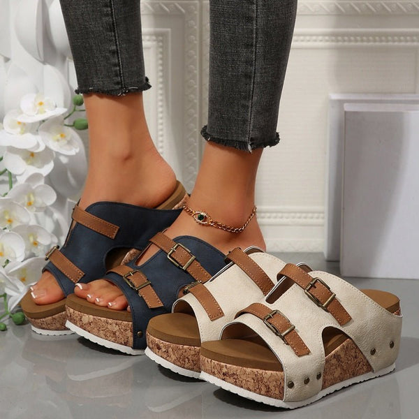 Damen Plateau Keilabsatz Modische Sandalen - Livezo