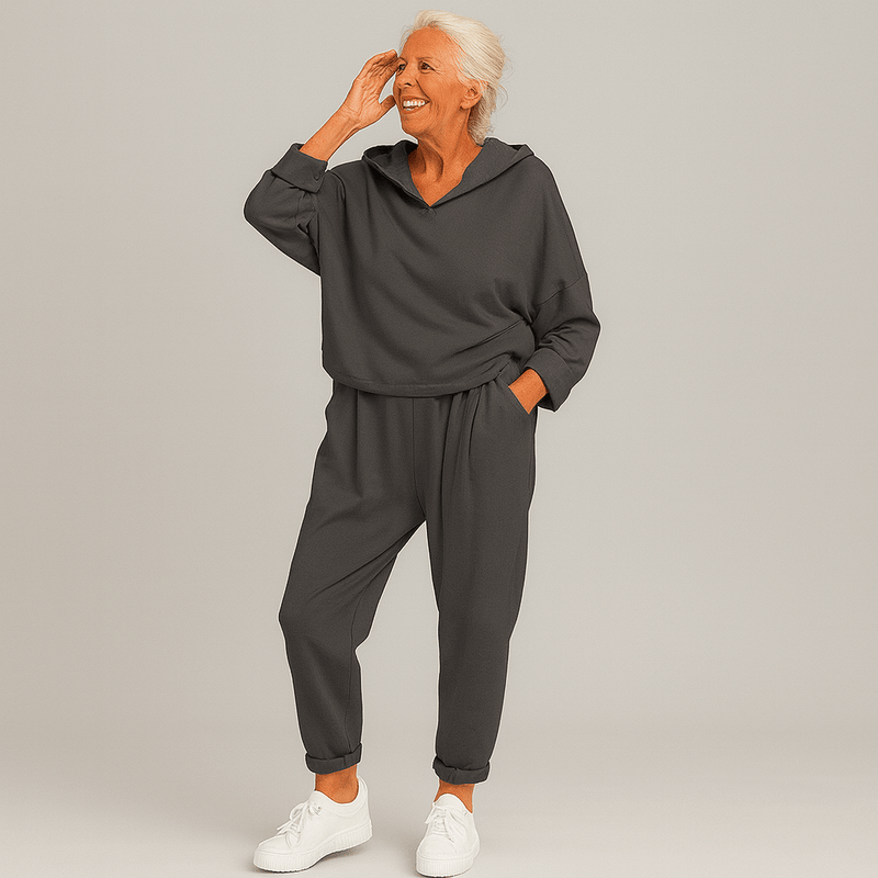 Damen Zweiteiliges Oversize - Sweatshirt - Set - Livezo