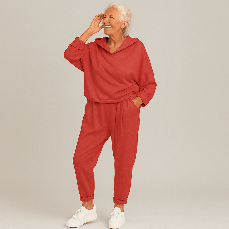 Damen Zweiteiliges Oversize - Sweatshirt - Set - Livezo