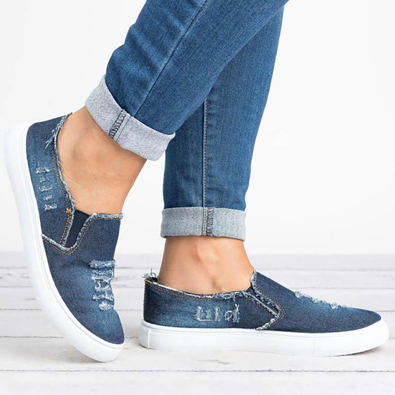 Denim Slip - on Sneakers - Denim - Tage, bequemer Style! - Livezo