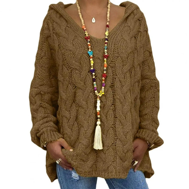 Doris - V - Ausschnitt mit Kapuze und langen Ärmeln - Livezo