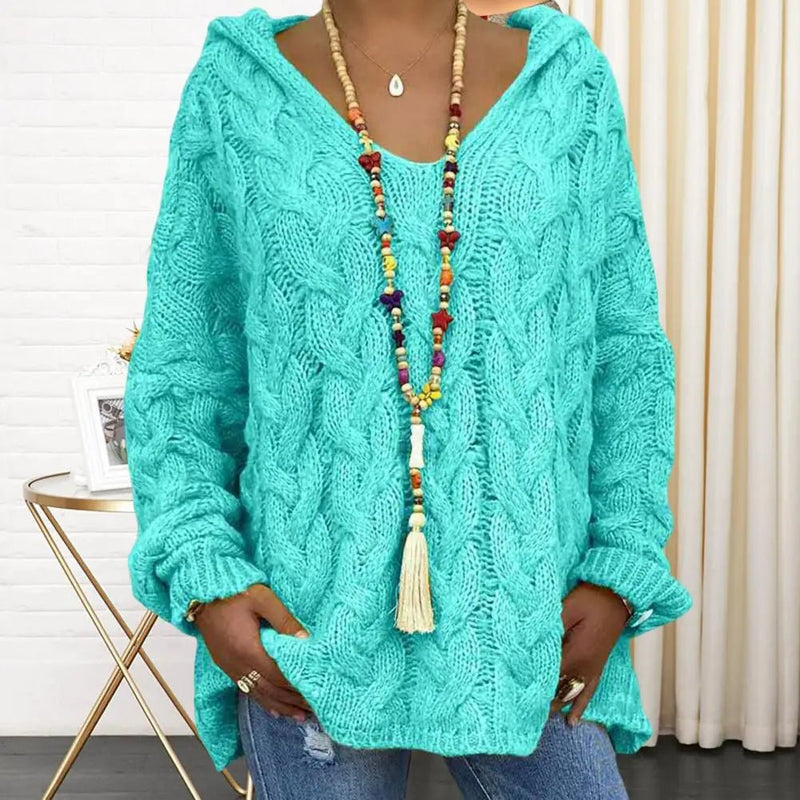 Doris - V - Ausschnitt mit Kapuze und langen Ärmeln - Livezo