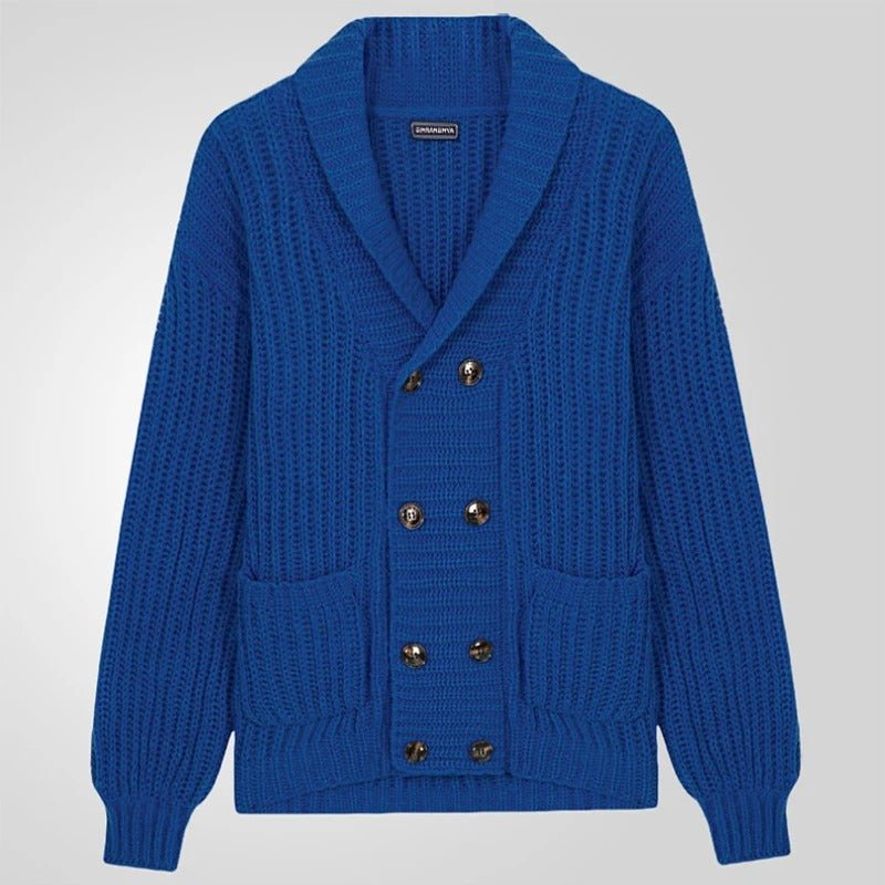 Double - Breasted Knit Cardigan Sweater - Harren Cole