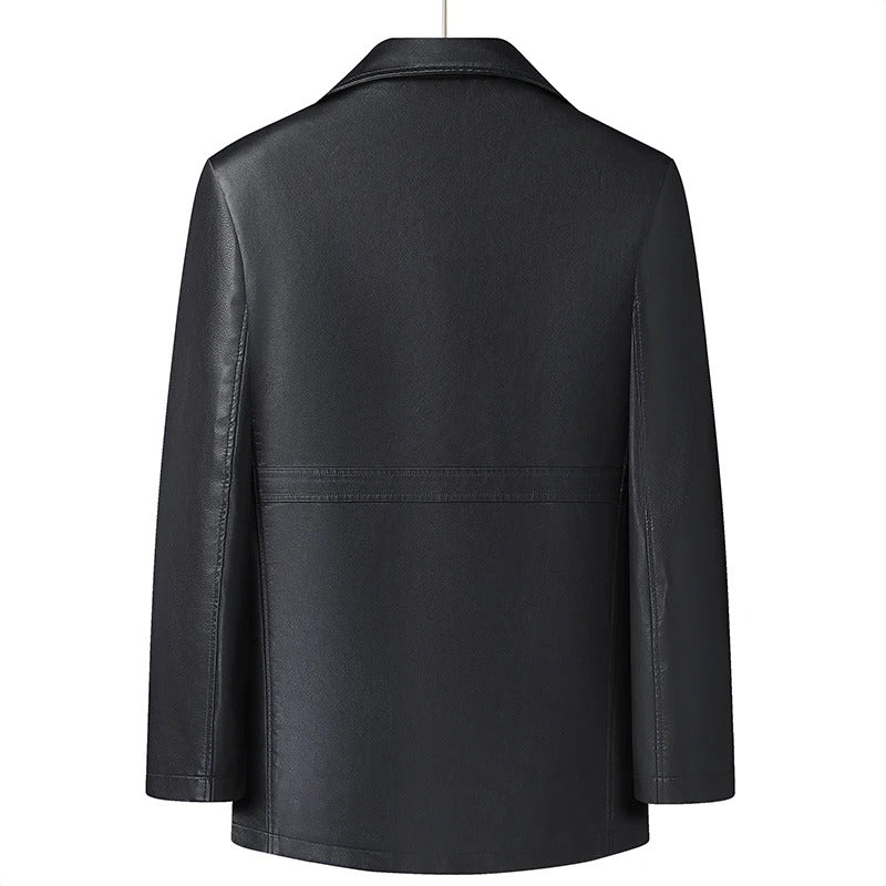 Elegant Faux Leather Coat - Harren Cole