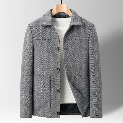 Elegant Herringbone Pattern Blazer Jacket for Men - Harren Cole
