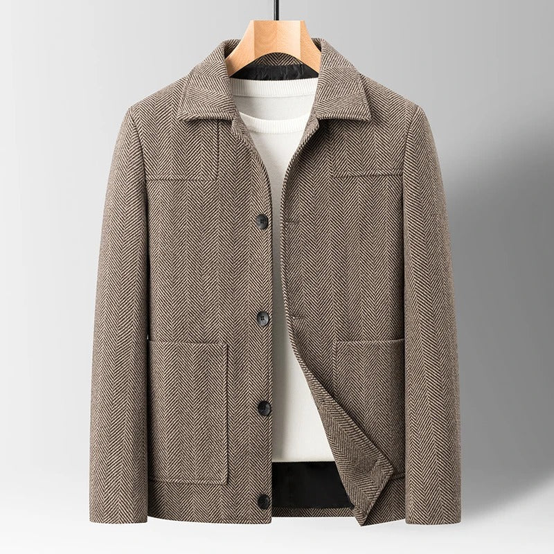 Elegant Herringbone Pattern Blazer Jacket for Men - Harren Cole